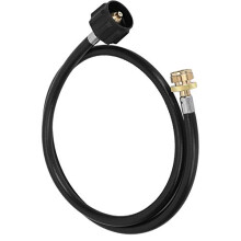 1.2M Long Hose Flexible Metal Rubber Propane Gas Hose Sealing Tank Adapter Converter Pipe for Camping Stove BBQ Grill