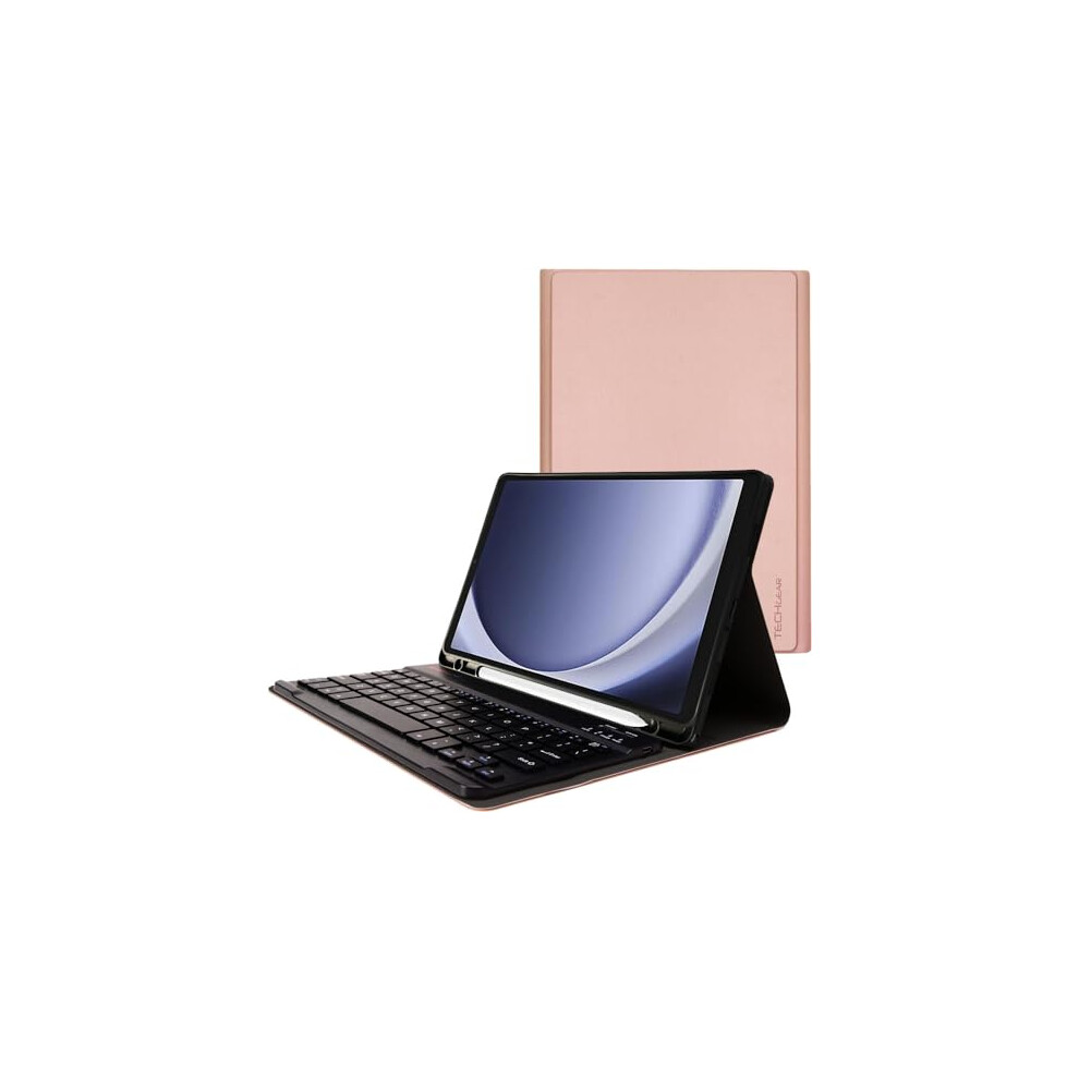 Techgear Keyboard Case For Samsung Galaxy Tab A9 Plus 11" (Sm-X210 / Sm-X215) [Strike Folio] Pu Leather Case With Built In