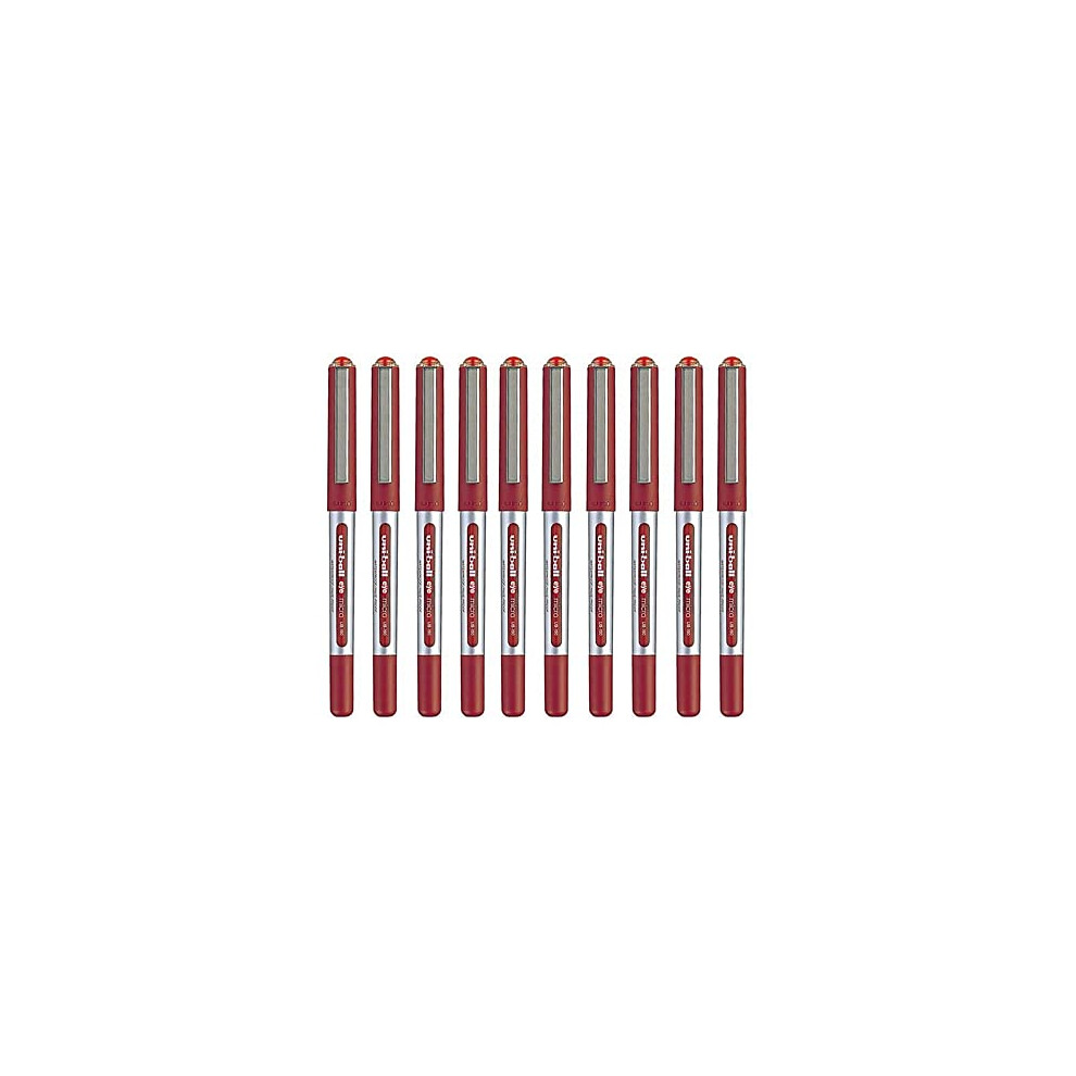 UB-150 Rollerball Pens - 0.5 mm Tip - Red Ink - Pack of 10