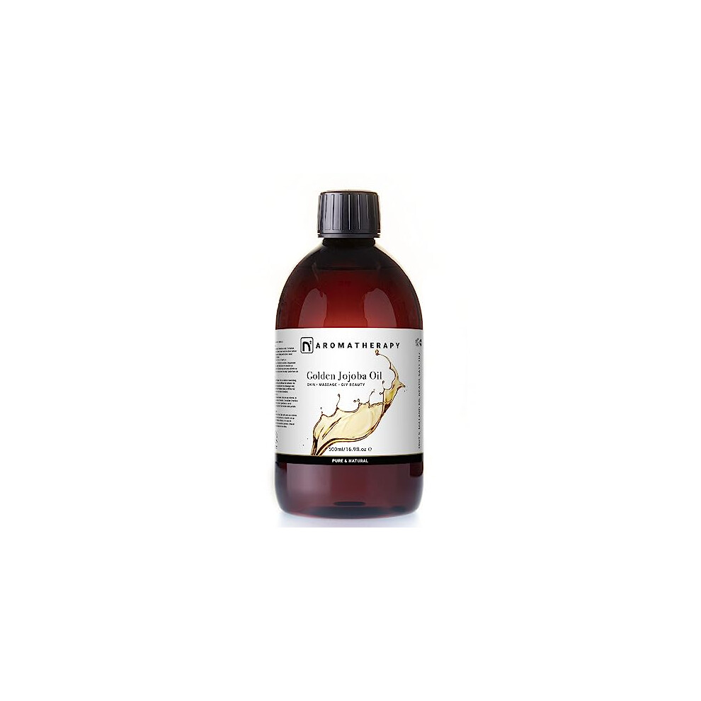 N2 Aromatherapy Jojoba Oil - 500Ml - For Hair Growth, Skin, Massage, Face, Nails, Scalp, Body - Cold Pressed, Natural Skin Care, Carrier