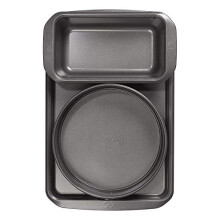 10A11621 Essential Non-stick Baking Set - Includes 20 cm Springform Cake Tin, 2 lb Loaf Tin and Baking Tray - Carbon