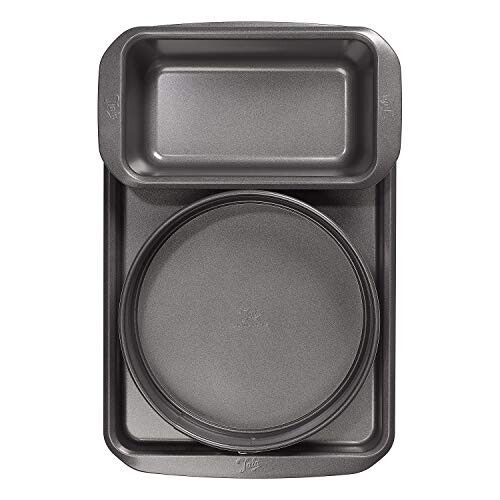 10A11621 Essential Non-stick Baking Set - Includes 20 cm Springform Cake Tin, 2 lb Loaf Tin and Baking Tray - Carbon