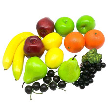 21 pcs Artificial Fruit Set Realistic Looking Assorted Fake Fruit Mixture Lifelike Simulation Realistic Plastic Faux