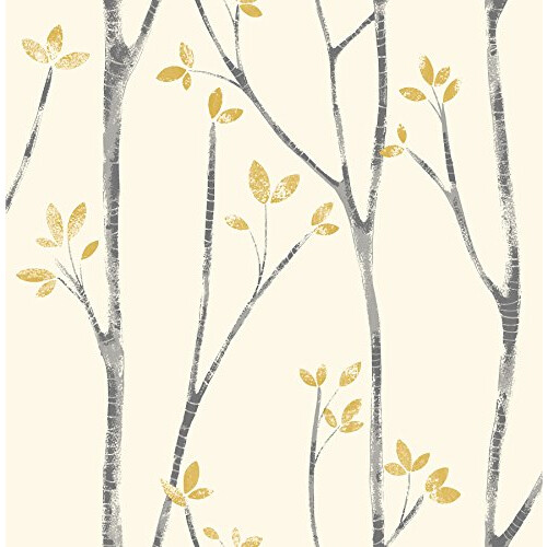 Fine Decor Urban Walls UW24776 Scandi Tree Sidewall, Mustard