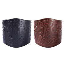 Leather Armour,Medieval Bracers Viking Wrist Guard Faux Leather Bracers Gauntlet Wristband Leather Wide Cuff Archery