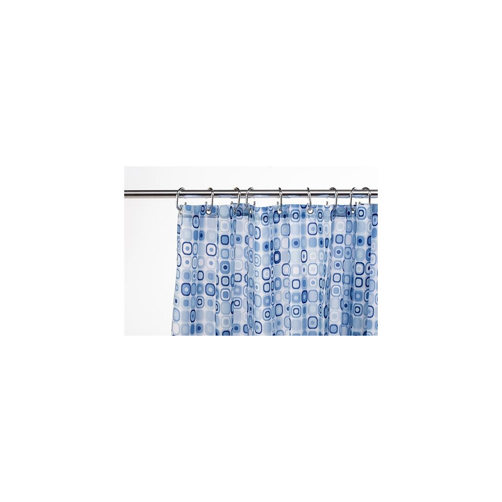 Geo Mosaic Water-Resistant Textile Shower Curtain, 1800 x 1800mm