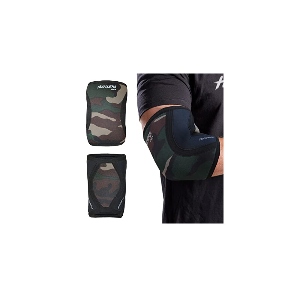 Hustlers Only Elbow Sleeves Weightlifting 5Mm Neoprene Compression Elbow Braces For Instant Joint Pain Relief Elbow Support Sleeves
