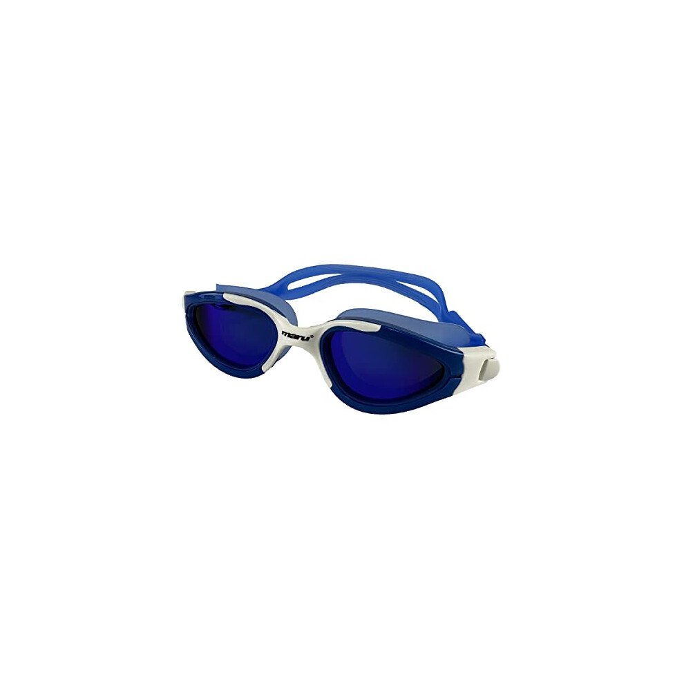 Groove Polarised Swimming Goggles, UV Protection, Quick Adjust Comfort Strap, Anti-Fog Mirror Swim Goggle Lenses for