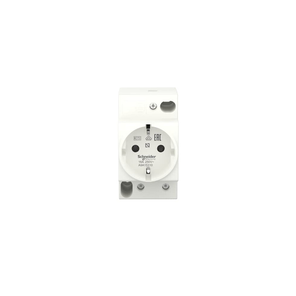 Schneider A9a15310 Modular Socket-Outlet Modular Socket 16A Ue 250V 2P T, White 3606480097782