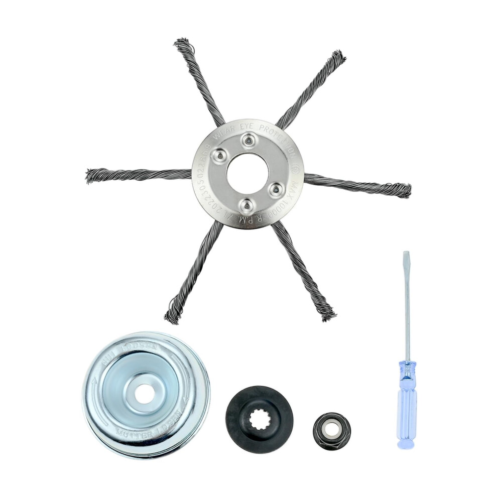 Replacement Head for Lawn Mover, 8" Grass Trimmers Strimmer Head, 6 Heads Steel Wire Brush Head Cutter, Lawn Mover Head