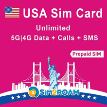 USA Prepaid SIM Card | Unlimited 5G/4G LTE High-speed Internet Data in US (Hawaii included) | Unlimited Calls and Texts