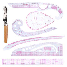 DIY Sewing Ruler Tailor Set 7 Pieces French Metric Ruler Set Plastic Curve Shaped Grading Rulers for Dressmaking Pattern
