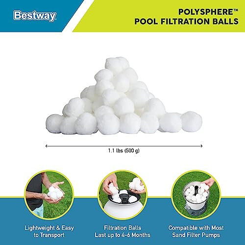 Bestway Flowclear Polysphere Filtration Filter Material for Above Ground Pool Sand Filter Pumps 1