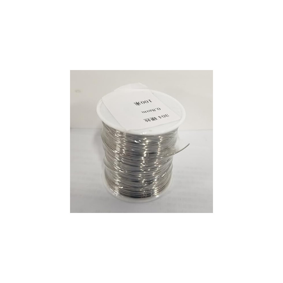 304 Stainless Steel Wire, 0.8Mm 100M Hard Wire Sculpting Wire Artistic Wire Single Strand Binding Wire Can Be Welded And 772288273802