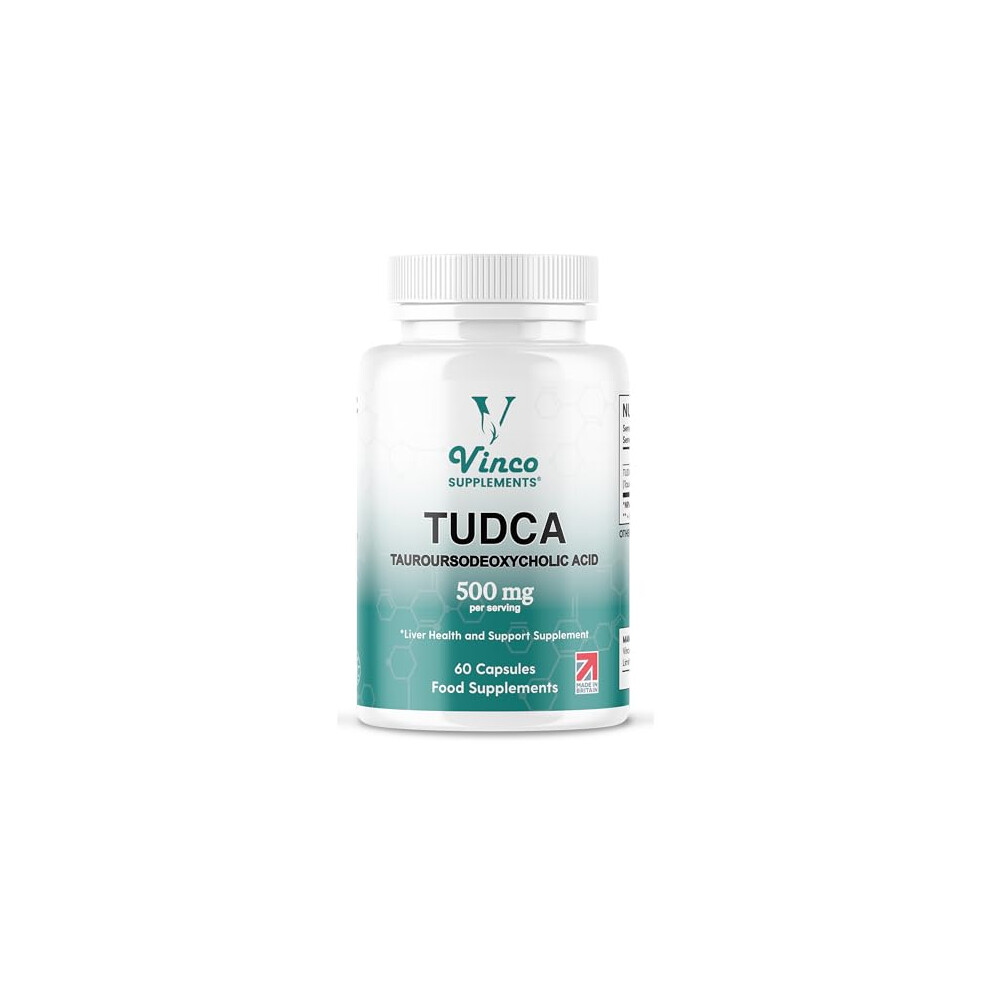 Vinco Supplements Tudca Bile Salts Liver Support Supplement - 60 Capsules - 500Mg Per Serving - Genuine Bile Acid Tudca With Strong Bitter