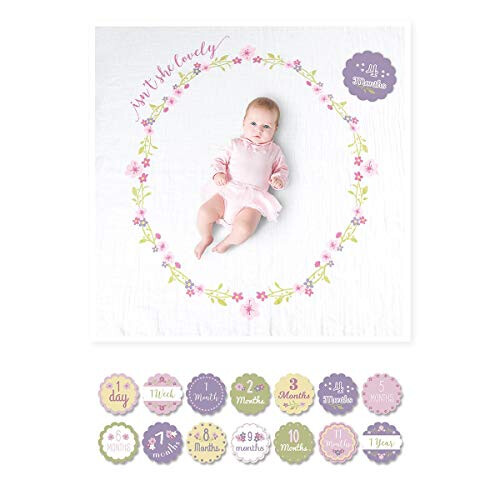 Milestone Swaddle Blanket and Card Set, Isn't she Lovely