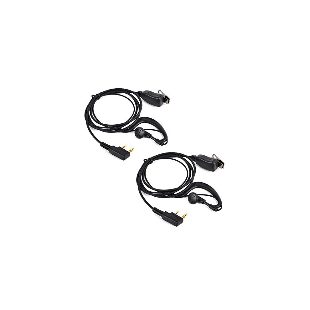 Walkie Talkie Earpiece With Microphone G-Shape Headset Compatible With 2 Pin Kenwood Baofeng Uv-5R Uv5ra Bf-888S Kenwood 750743979315