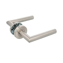 - Set of Handles with Rosette for Doors | 136 x Ø19 mm | Square 8 mm | Elegant and Simple Design Handle | Matte Silver