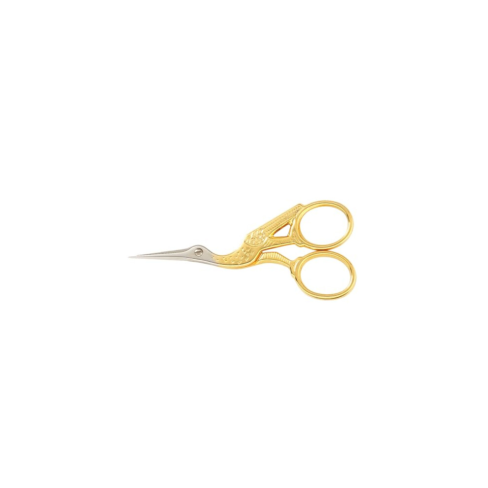 Gingher 01-005280 Stork Embroidery Scissors, 3.5 Inch, Gold