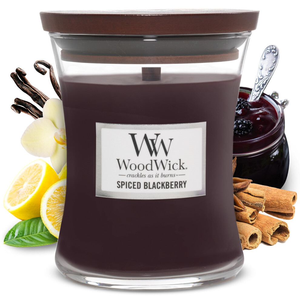 Medium Hourglass Scented Candle with Pluswick Innovation, Spiced Blackberry