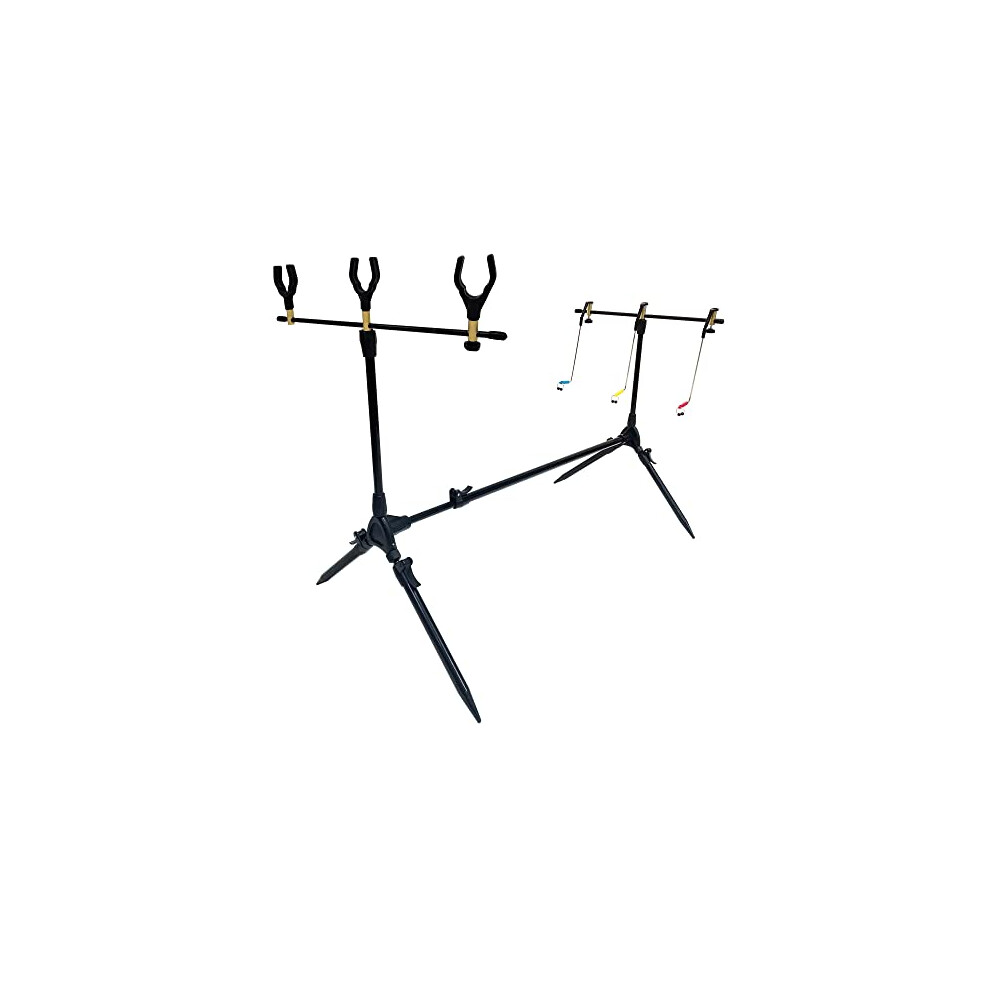 Matt Hayes Adventure - 3 Rod Adjustable Session Rod Pod with Rests, Swingers and Carry Bag Extends from 67cm to 117cm