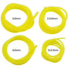 4 Pieces Petrol Hoses Length 1.5m Universal Fuel Line Hose Garden Tools Transparent Yellow For Blower Trimmer Chainsaw Lawn Mower Accessories