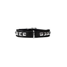 Rocky Petit Nickel Collar, 30/23 x 27 cm, Small, Nappa Black