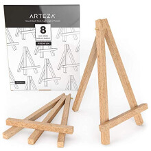 Arteza Mini Wood Display Easel 8 """" Pakke med 8 kunstartikler til visning af sm? l?rreder visitkort eller fotos