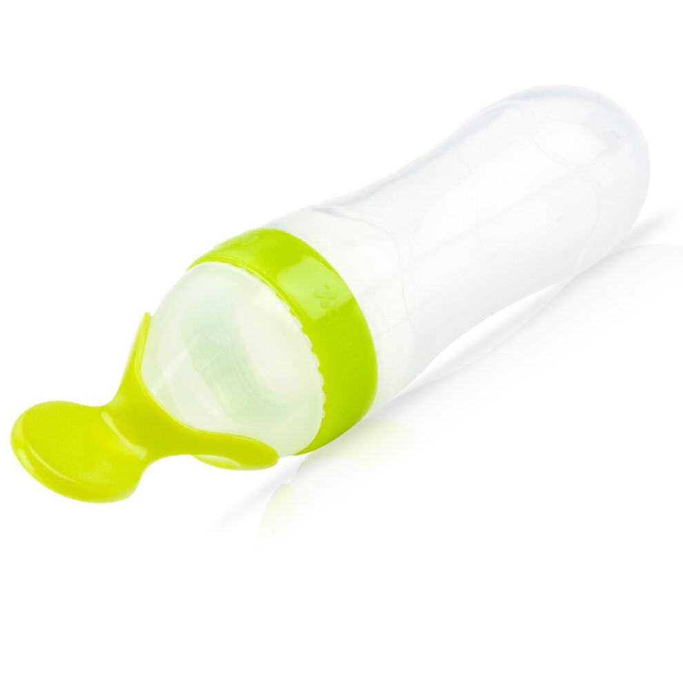 Muncheez Baby Food Squeeze Feeder with Spoon, Transparent