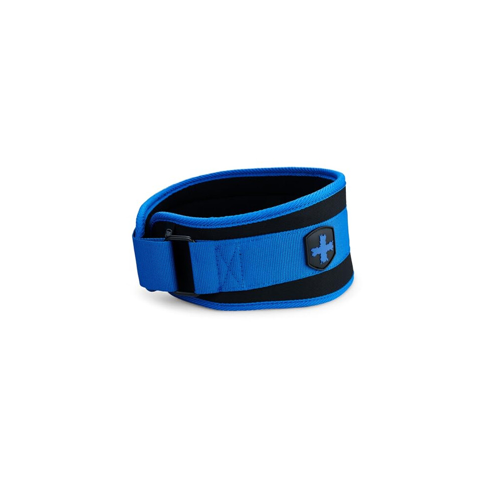 Nylon Weight lifting Belt With Flexible Ultralight Foam Core, Strenght Equipment, Blue, 4.5", Size S