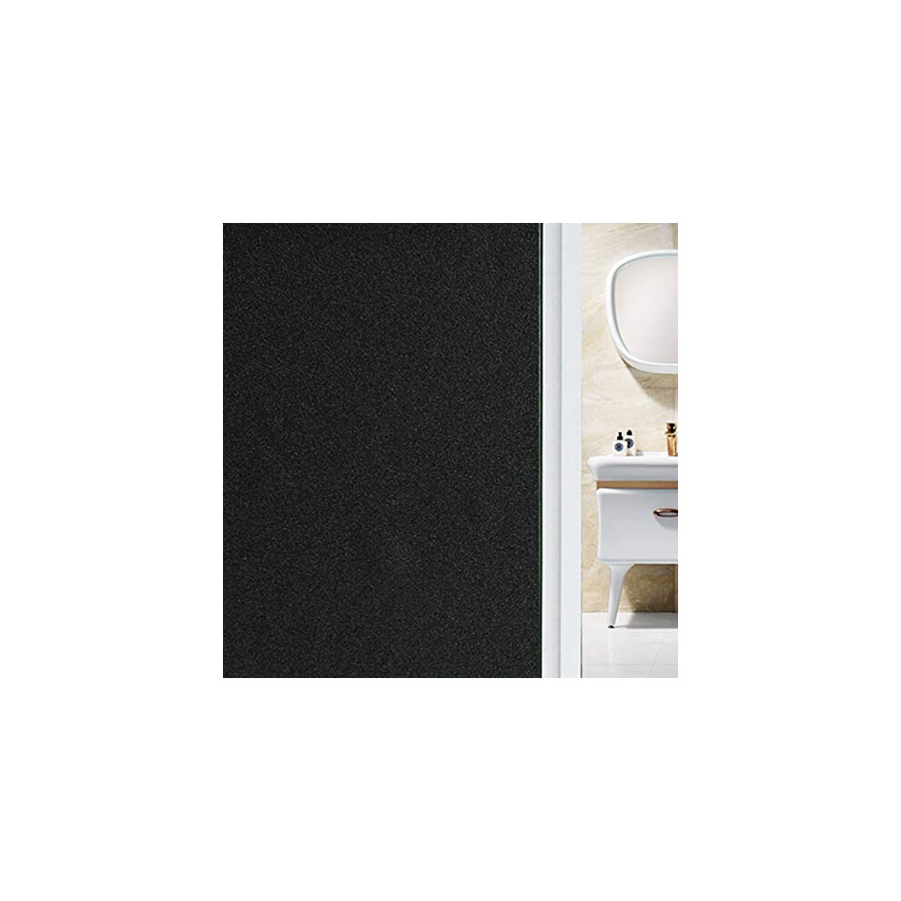 Matte Blackout Privacy Window Film UV Protection Glass Window Sticker Dark Window Tinting Film Light Blocking (90X200cm,