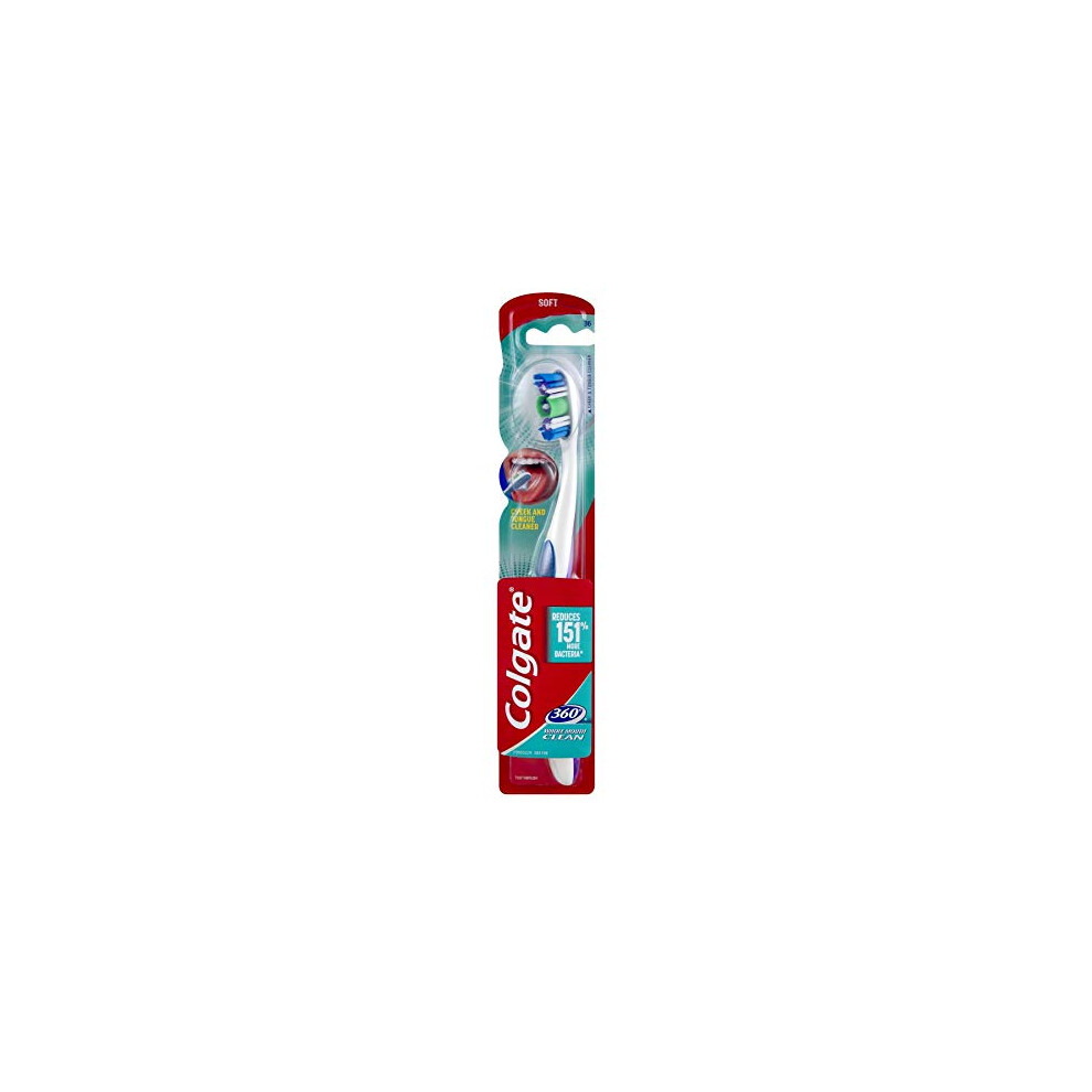 360 Toothbrush with Tongue and Cheek Cleaner - Soft (1 Pack)