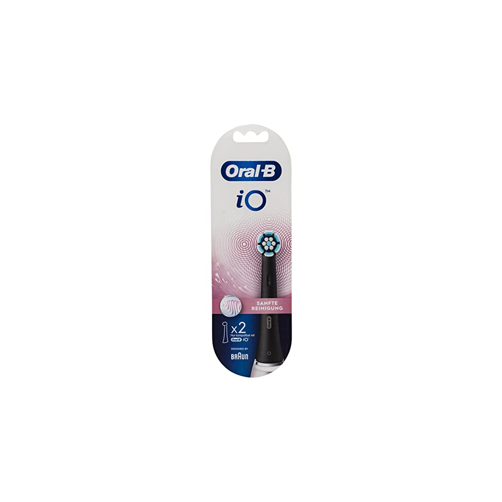 Braun Oral-B Io Aufsteckbürsten - Sanfte Reinigung, 2Er Pack, Schwarz, 4210201418993
