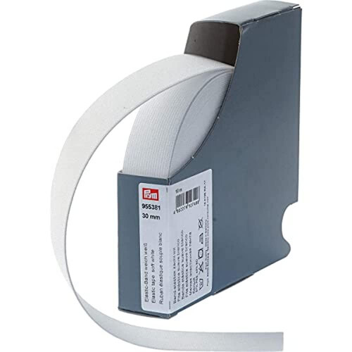 Prym Elastic Band Soft 30 mm White, 57% Polyester, 43% ED