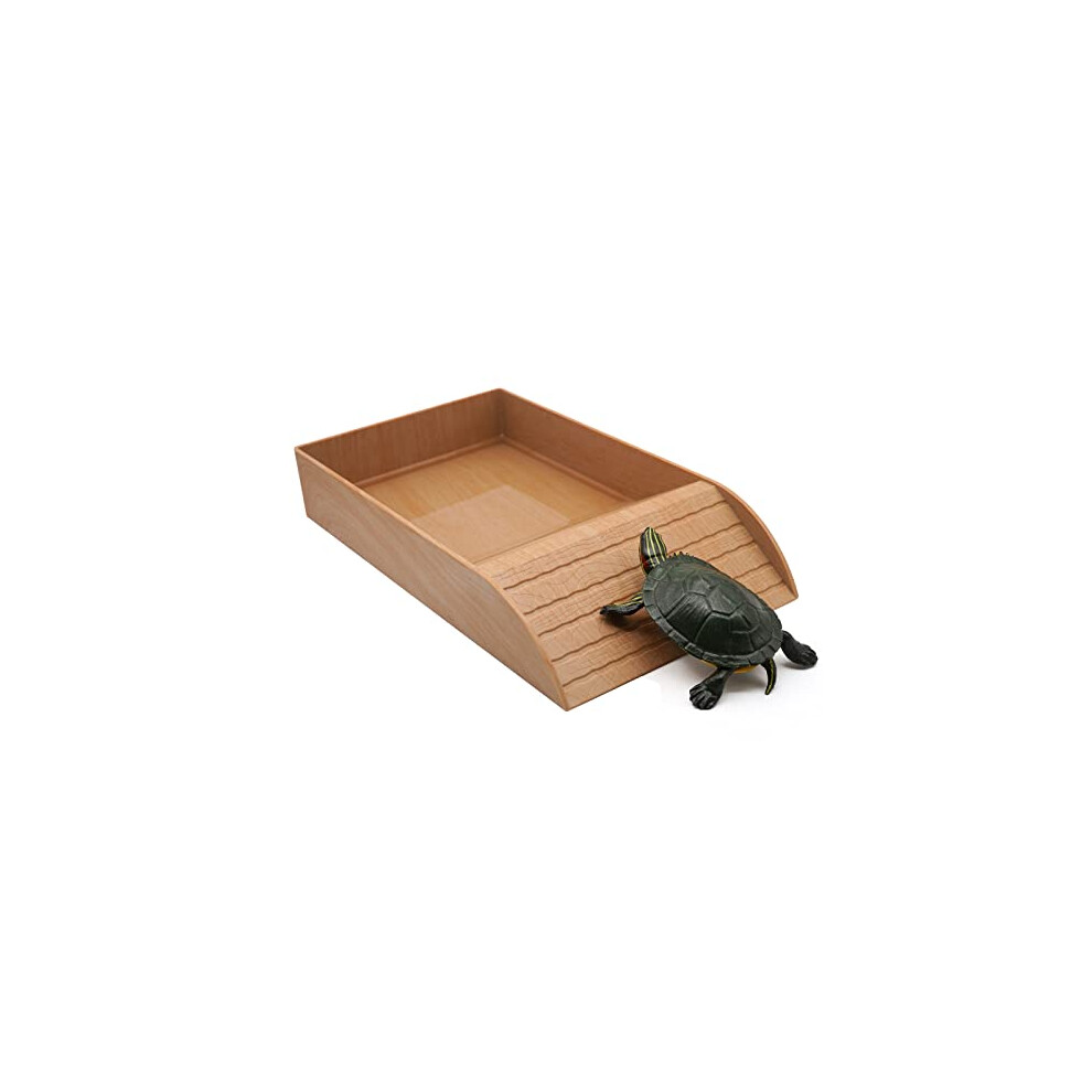 Plastic Large Tortoise Reptile Box Feeding Bowl for Reptile Turtles with Ramp and Sun Platform Reptile Turtle Food for