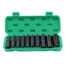 KATSU Deep Impact Socket Set 1/2 Inch Drive 10PCs, 10mm-24mm Mertic Automotive Trucks Tractors Engines Repairing DIY