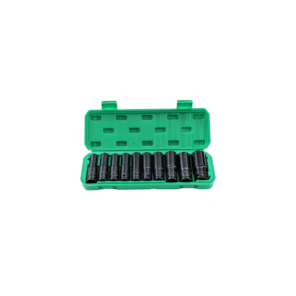 Katsu Deep Impact Socket Set 1/2 Inch Drive 10Pcs, 10Mm-24Mm Mertic Automotive Trucks Tractors Engines Repairing Diy 5056156055994