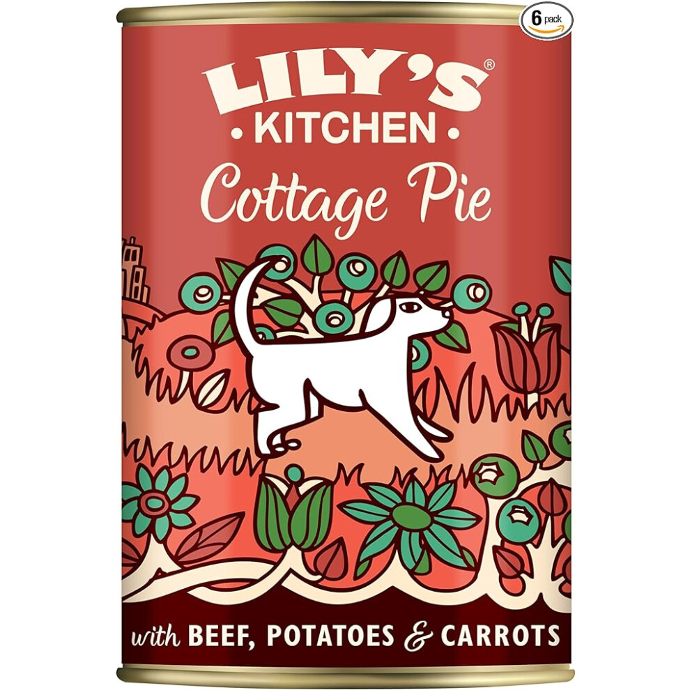 Lily's Kitchen Natural Adult Dog Food Wet Tins Cottage Pie Complete Meal Recipes (6 Tins x 400g)