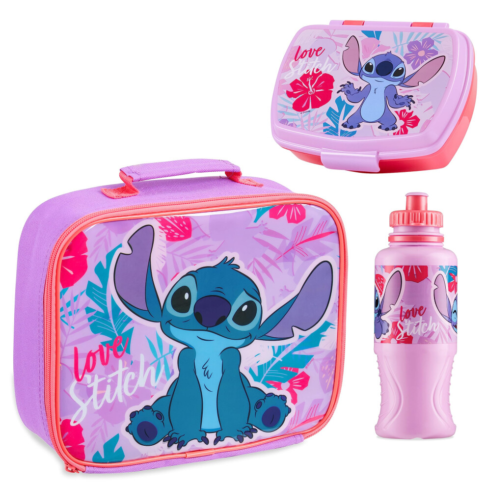 Stitch Lunch Set - Lunch Bag Lunch Box & Water Bottle 430ml