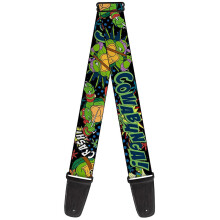 Ninja Turtles Pose12 Cowabunga Pop Art, 2 Inches Wide Guitar Strap (GS-WNT062)
