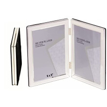 6 x 8-inch Silver Flat Edge DOUBLE PORTRAIT Photo Frames - Velveteen Backing - Tarnish Resistant (6 x 8-inch)