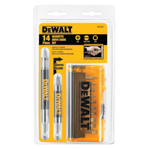 DeWalt Screwdriver Bit Set, Magnetic Drive Guide, 14-Piece (DW2097CS), Metal