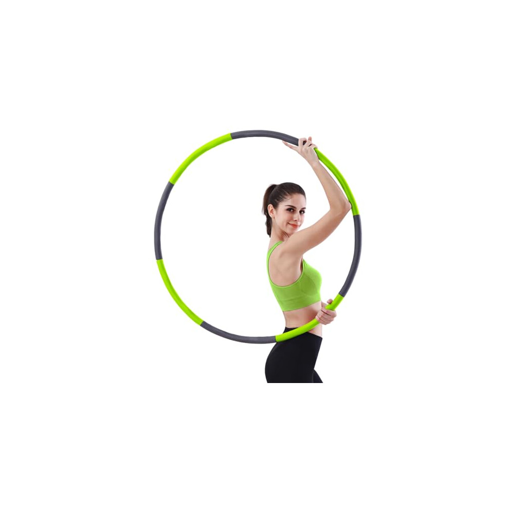 Weighted Hula Hoop, Soft Foam Padded Circle 1 kg (2.2lbs) Fitness Hula Hoops with 8 Section Detachable Adjustable