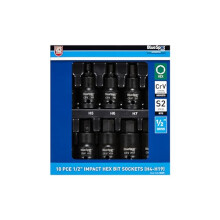 10 PCE 1/2 Impact Hex Bit Sockets (H4-H19)