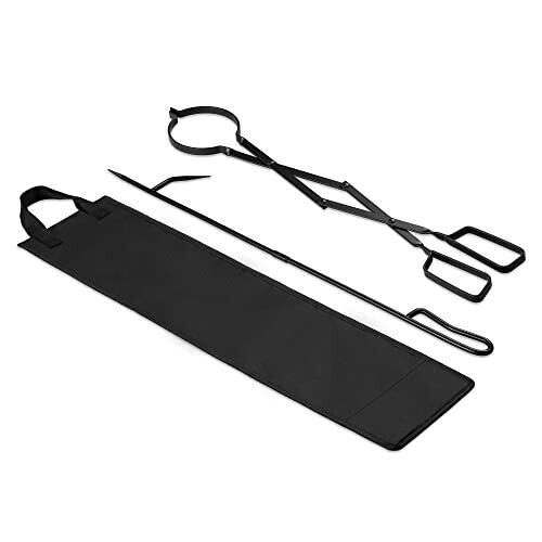 Fireplace Tool Set Heavy Duty Log Tong & Fire Poker Fire Tongs for