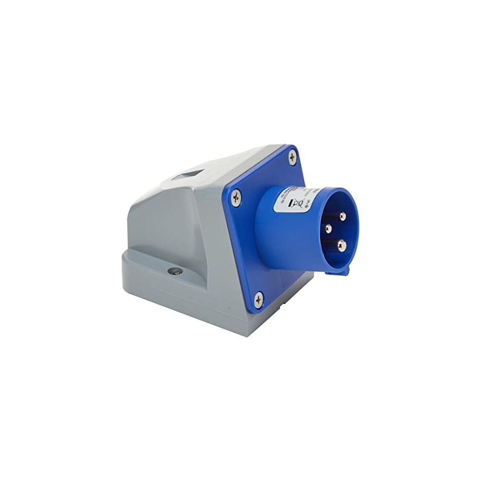 Commando K9701 16A 2P+E 200-250V Angled Appliance Inlets (Ip44) - Blue 5017490277756