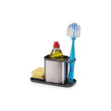 Duo Sink Tidy Worktop Caddy Organiser, Sponge Holder, Stainless Steel