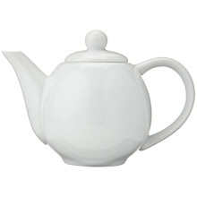 Moonlight White Porcelain Teapot - 13oz (370ml), Small Ceramic Pot with Glossy Finish, Dishwasher Safe