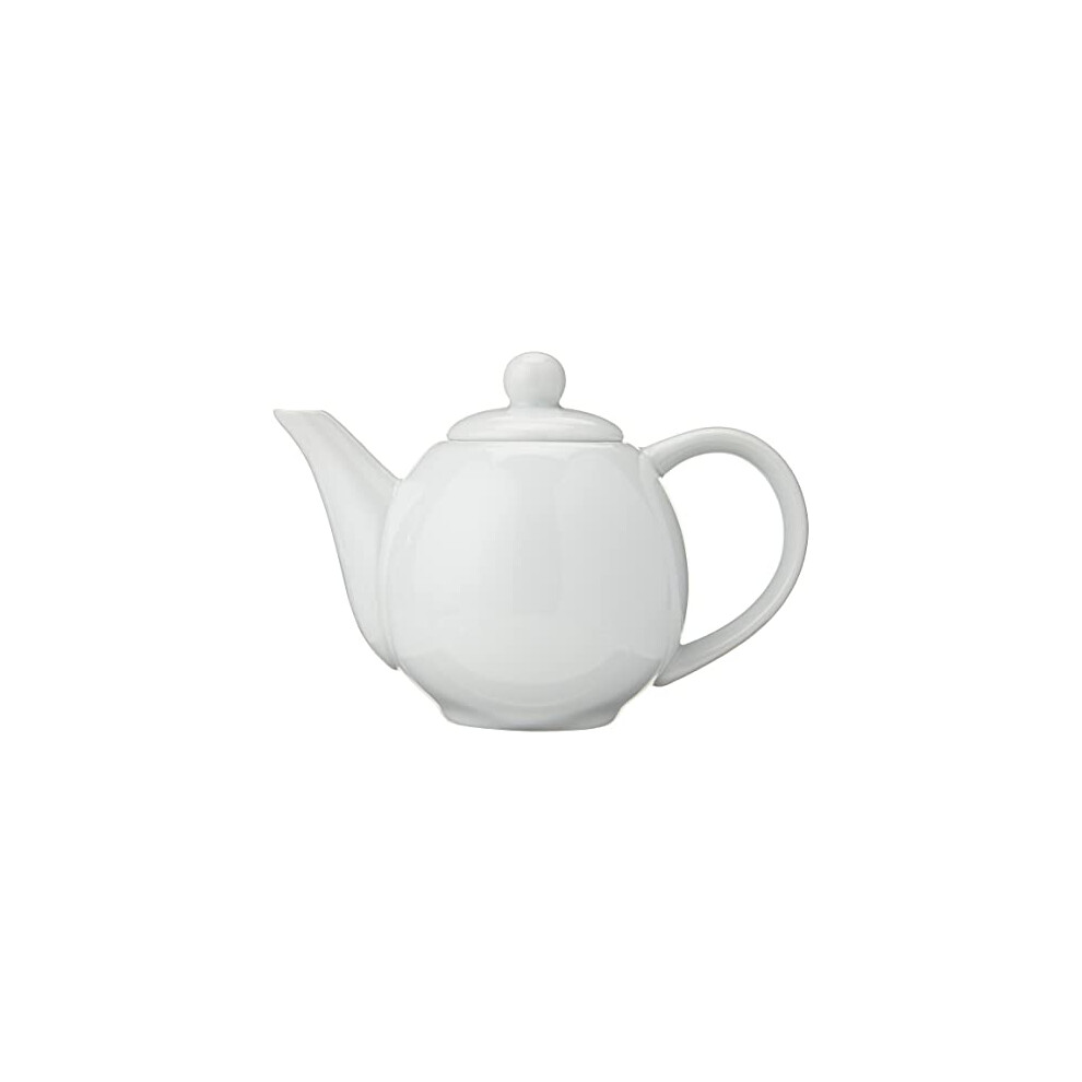 Bar@Drinkstuff Moonlight Porcelain Teapot - 13Oz (370Ml), Small Ceramic Pot With Glossy Finish, Dishwasher Safe White
