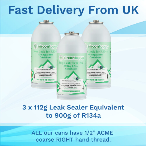 Car AC Aircon Air Con Air Conditioning Leak Stopper Leak Sealer 3x Gas Can Pack on OnBuy